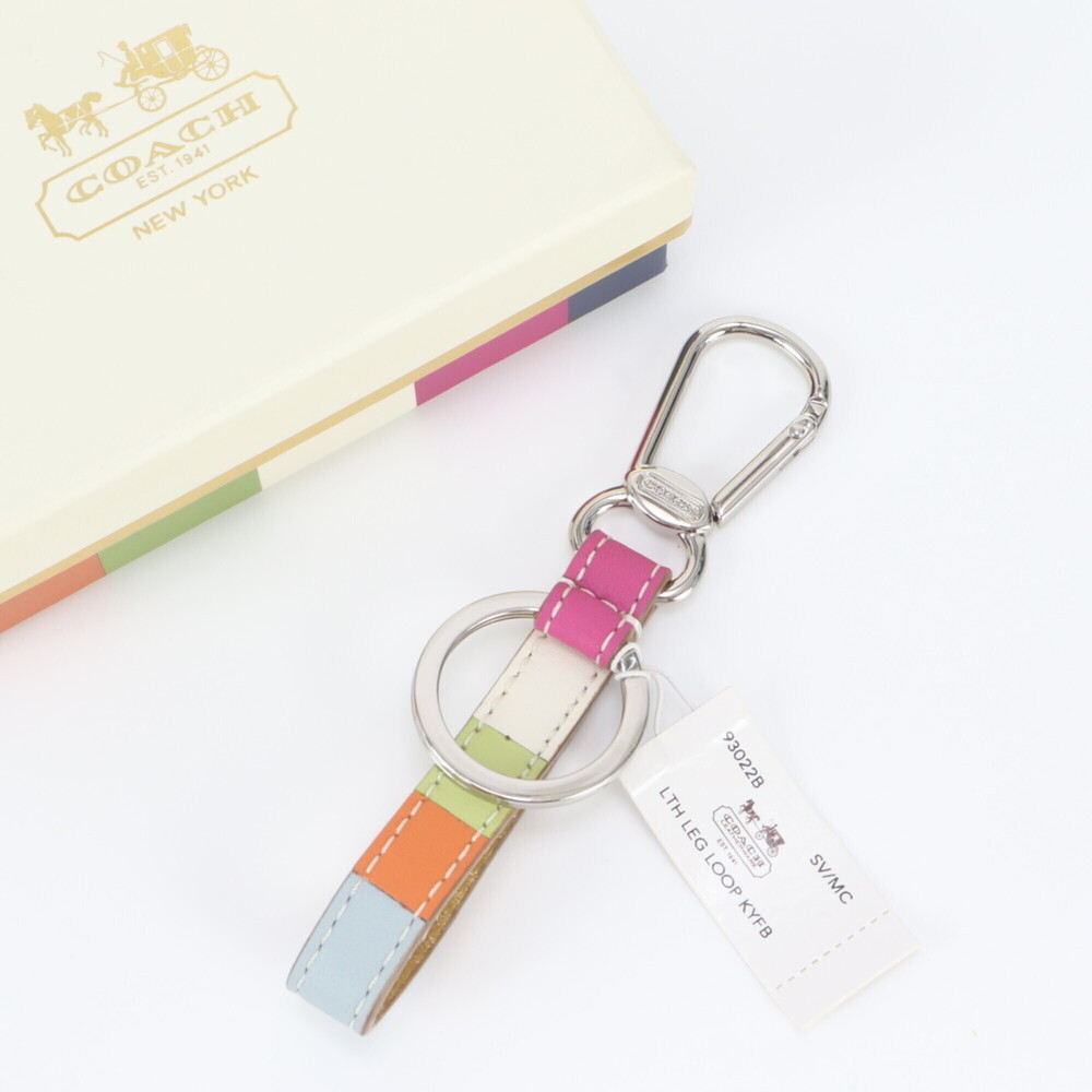 Coach Keyring Multicolor Bag Charm Leather Keychain for Women